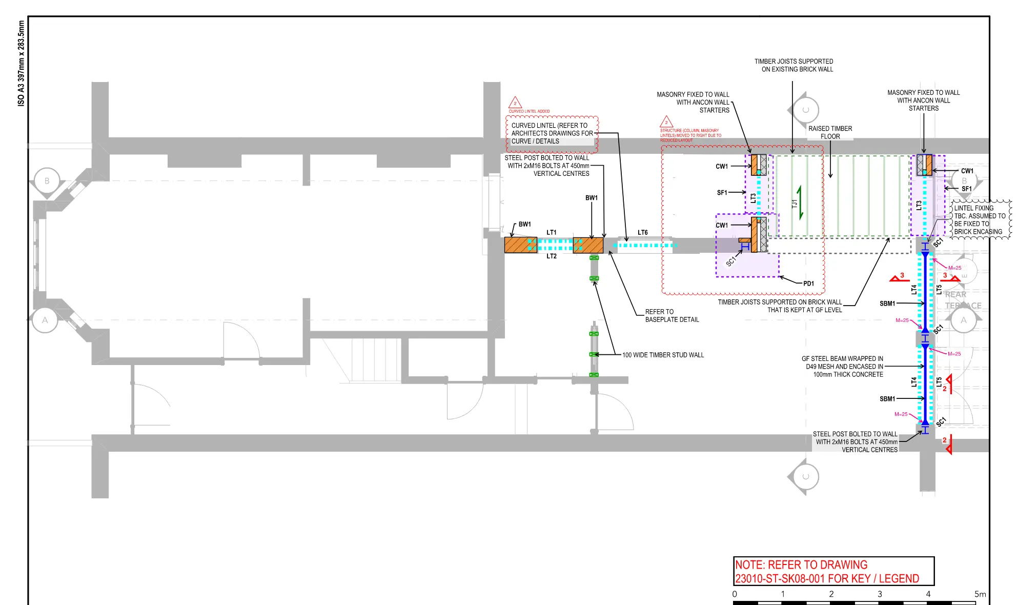 Proposed ground-floor structural layout for the Dundonald Road refurbishment