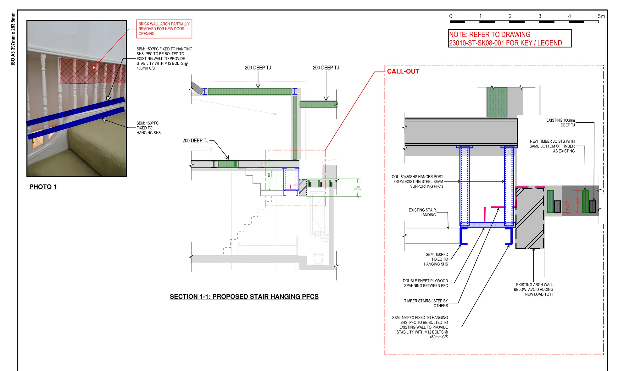 Dundonald Road stair opening and support details