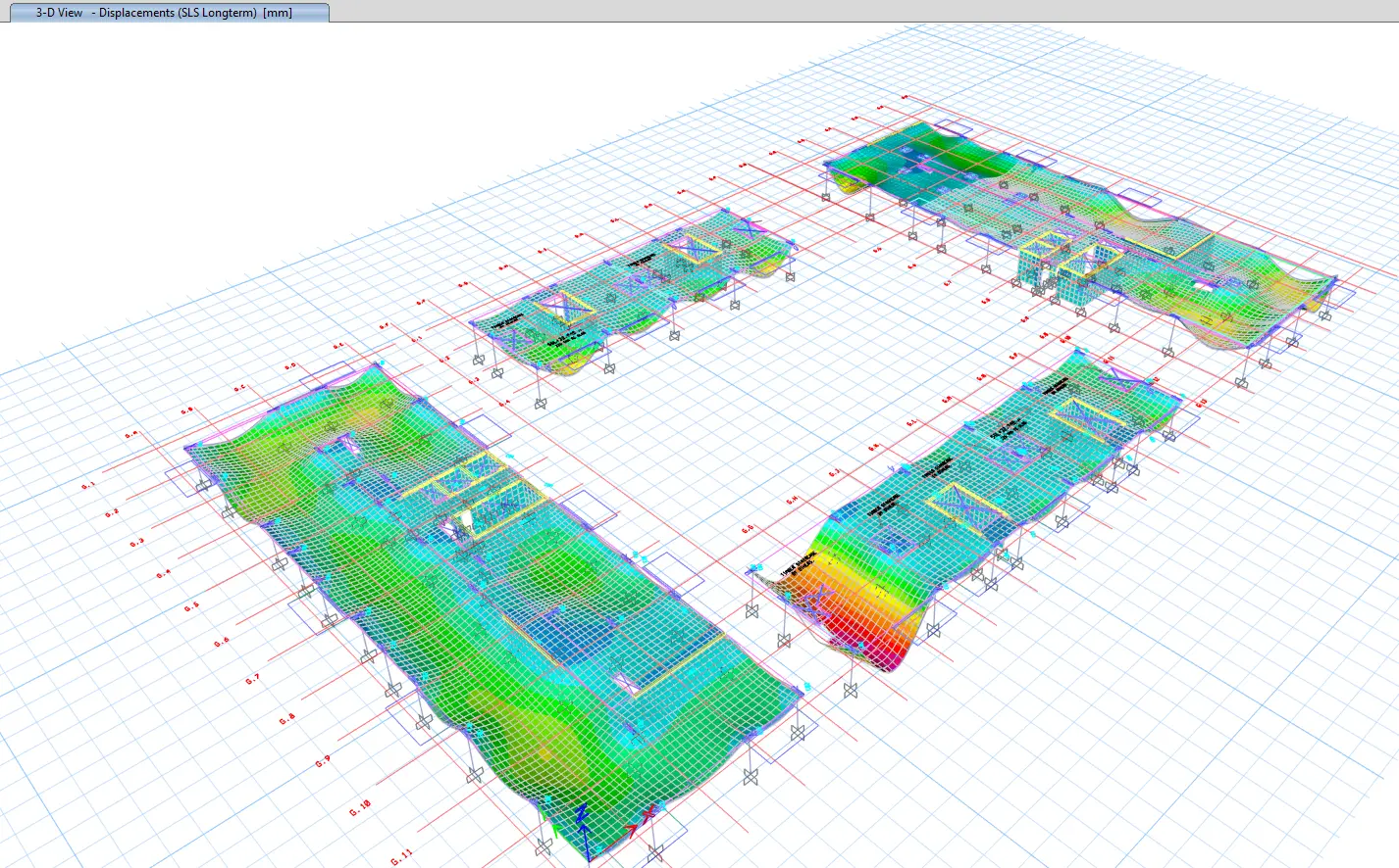 SAFE finite-element analysis of Lampton Road reinforced-concrete floor slabs