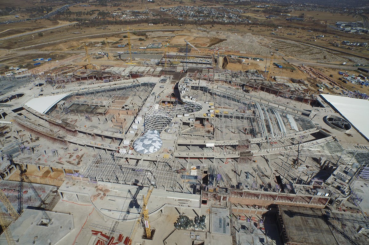 The Mall of Africa structure expanding across the development site