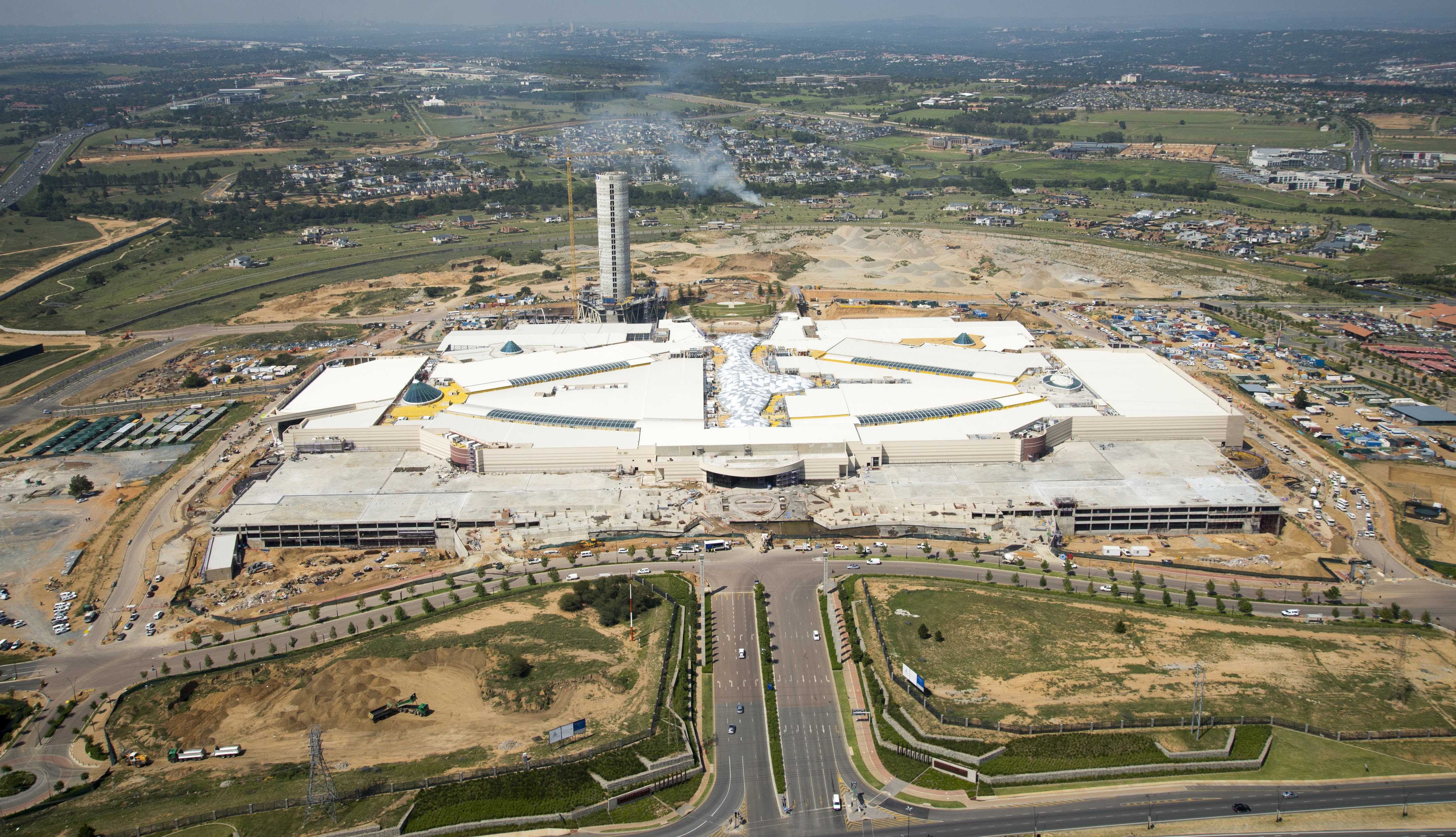 Completed Mall of Africa and surrounding precinct viewed from the air