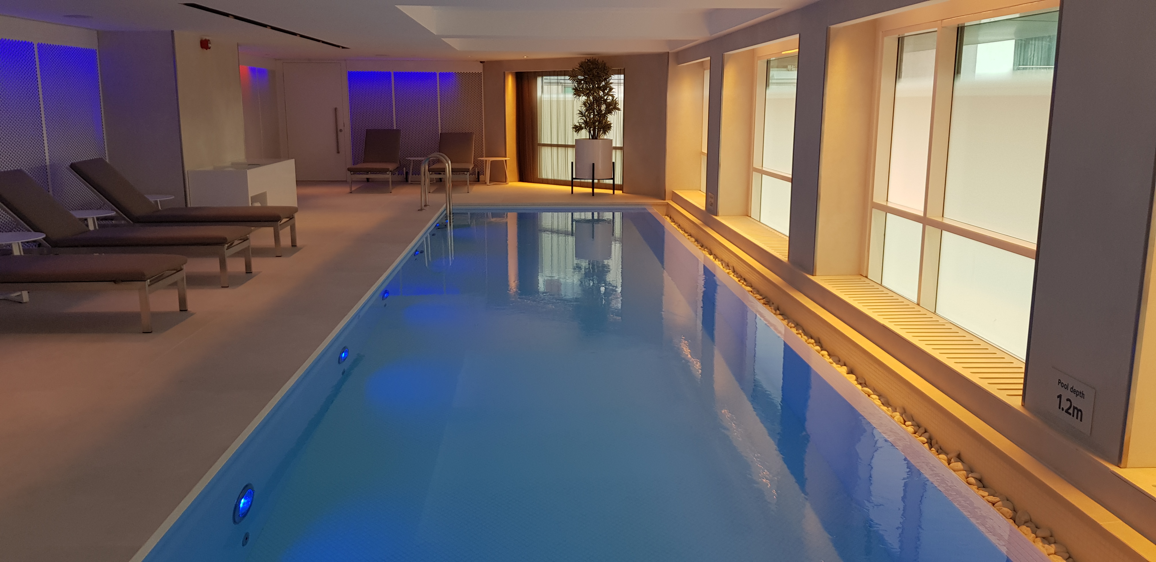 Completed swimming pool at Park Plaza Riverbank